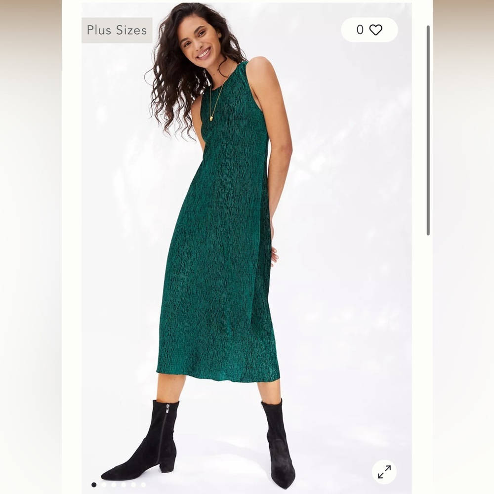 NWT Anthropologie Maeve Adrienne twist back velvet midi dress emerald green lg